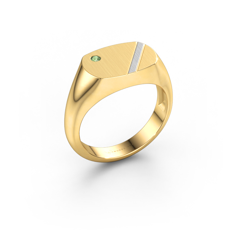 Bild von Herrenring Bram 2 585 Gold Turmalin grün 2 mm