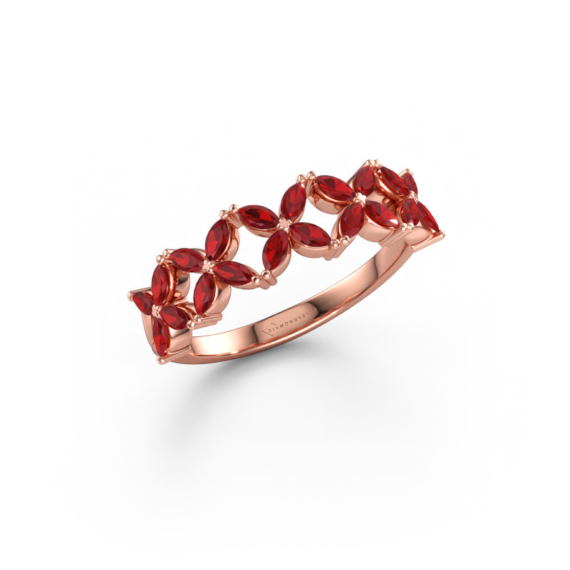 Immagine di Anello Bree 585 oro rosa Rubino 3x1.5 mm