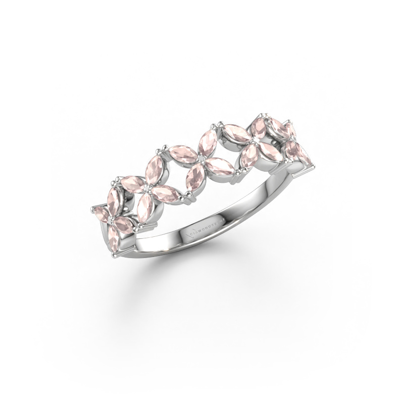 Immagine di Anello Bree 585 oro bianco Morganite champagne 3x1.5 mm