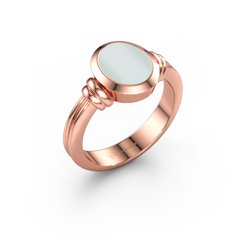 Immagine di Anello chevalier Brenda 1 585 oro rosa Sardonica verde 10x8 mm