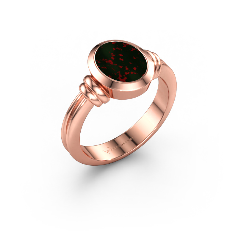 Immagine di Anello chevalier Brenda 1 585 oro rosa Eliotropio 10x8 mm