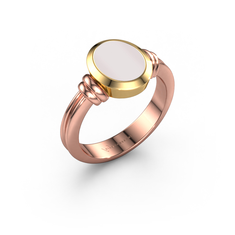 Image of Signet ring Brenda 1 585 rose gold Red sardonyx 10x8 mm