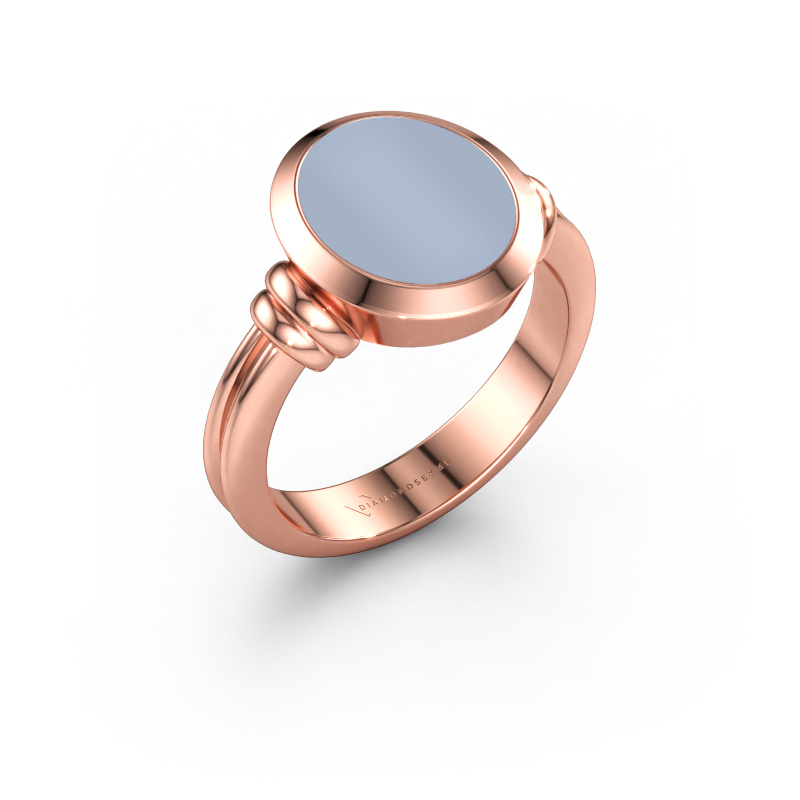 Bild av Signetring Brenda 2 585 roséguld Ljusblå sardonyx 12x10 mm
