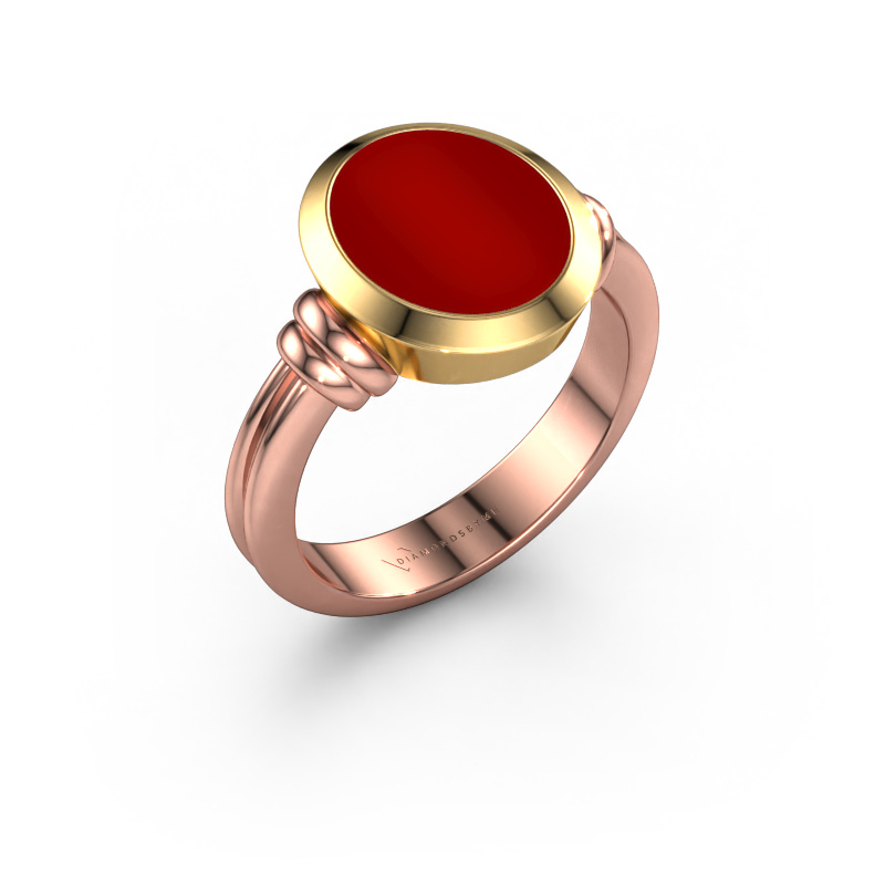 Bild von Siegelring Brenda 2 585 Roségold Karneol 12x10 mm