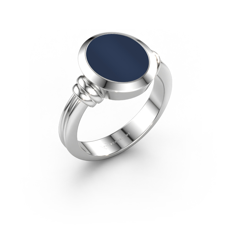 Bild av Signetring Brenda 2 585 vitt guld Mörkblå sardonyx 12x10 mm