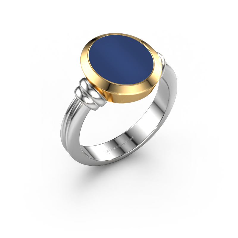 Bild von Siegelring Brenda 2 585 Weißgold Lapislazuli 12x10 mm