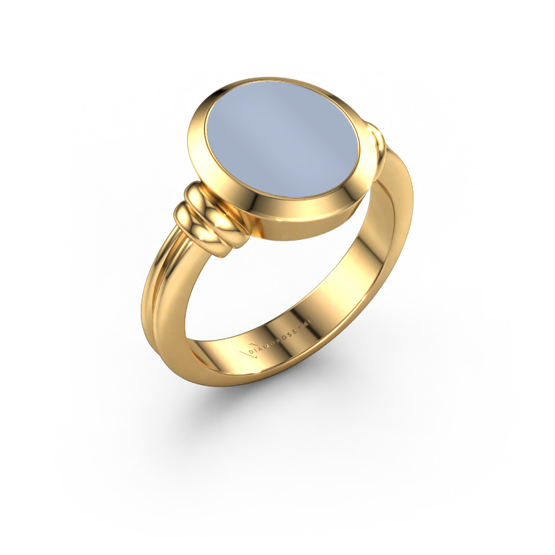 Bild von Siegelring Brenda 2 585 Gold Hellblau Lagenstein 12x10 mm