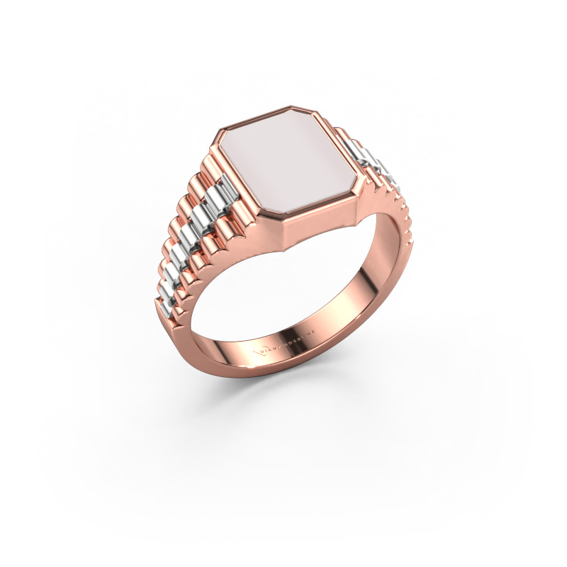 Image of Signet ring Brent 1 585 rose gold Red sardonyx 10x8 mm