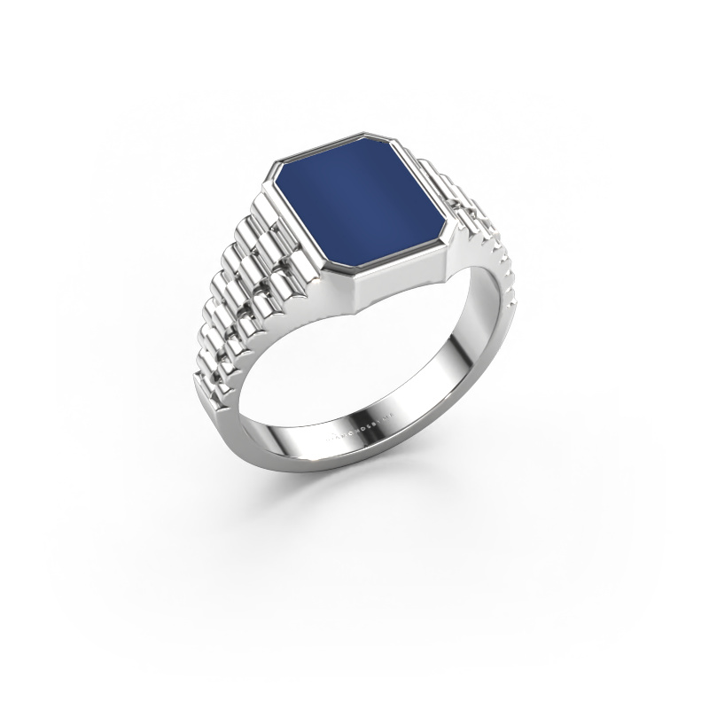 Image of Signet ring Brent 1 950 platinum Lapis 10x8 mm