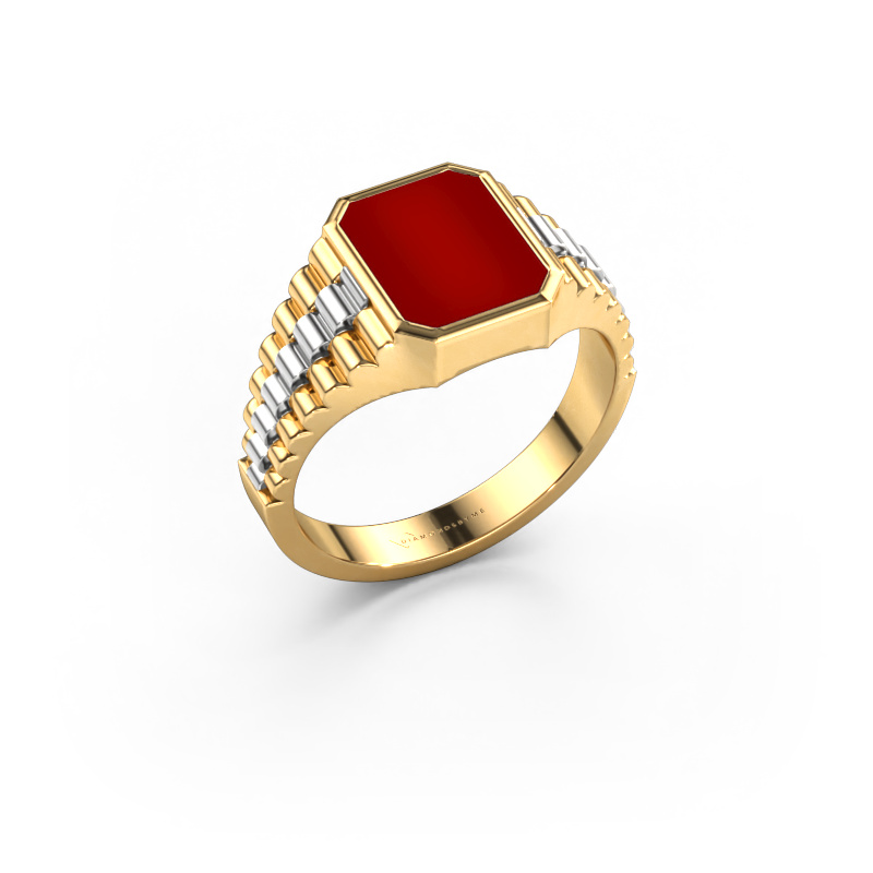 Image of Signet ring Brent 1 585 gold Carnelian 10x8 mm