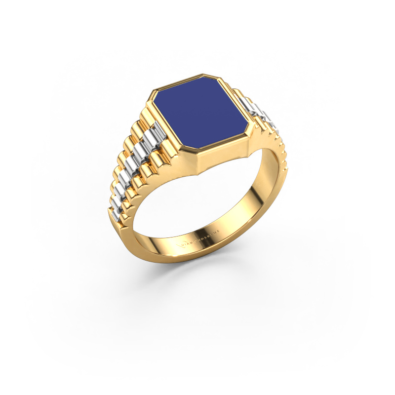Bild von Siegelring Brent 1 585 Gold Blau Emaille 10x8 mm