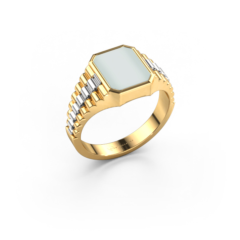 Bild von Siegelring Brent 1 585 Gold Grüner Lagenstein 10x8 mm