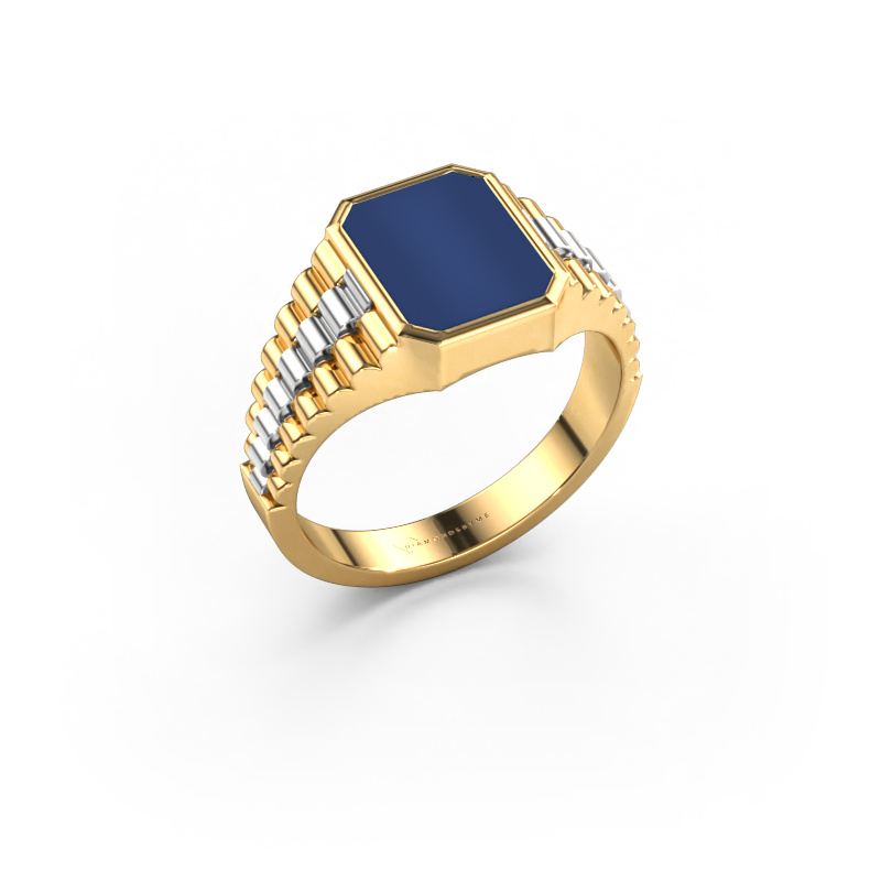 Bild von Siegelring Brent 1 585 Gold Lapislazuli 10x8 mm