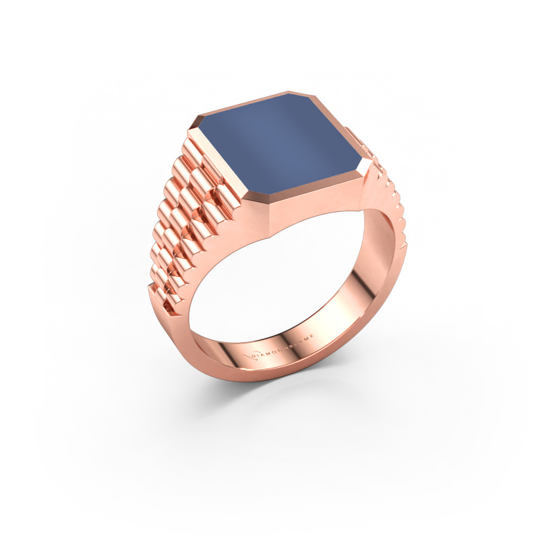 Bild av Signetring Brent 2 585 roséguld Blå sardonyx 12x10 mm