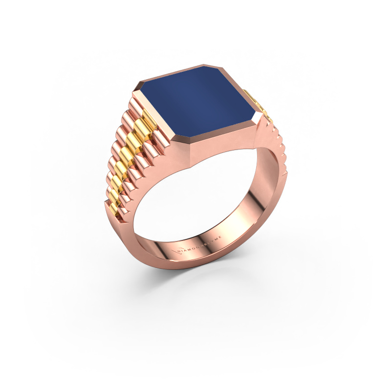 Image de Chevalière Brent 2 585 or rose Lapis lazuli 12x10 mm