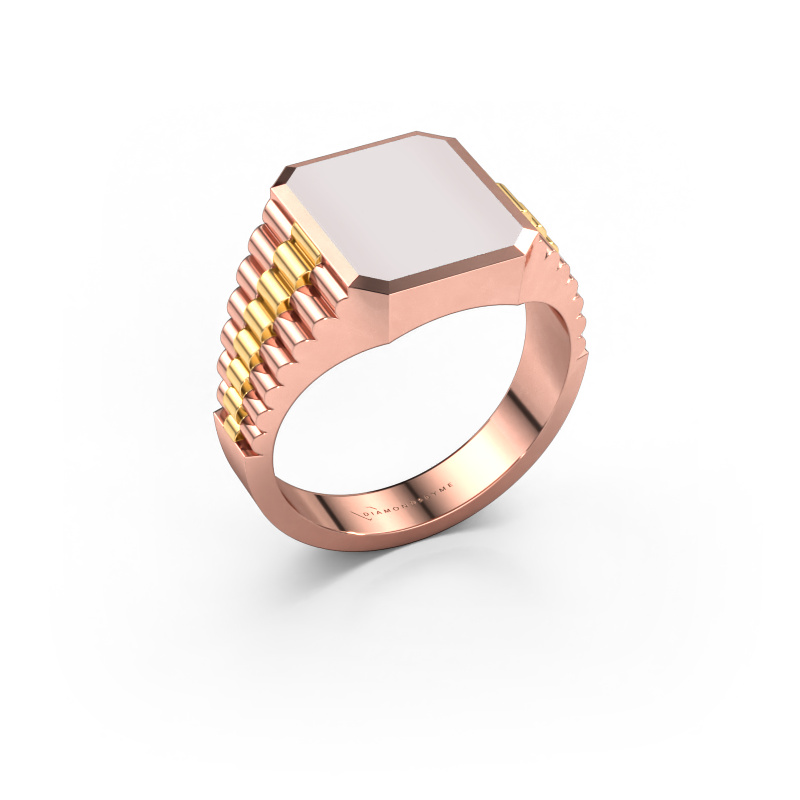 Image of Signet ring Brent 2 585 rose gold Red sardonyx 12x10 mm