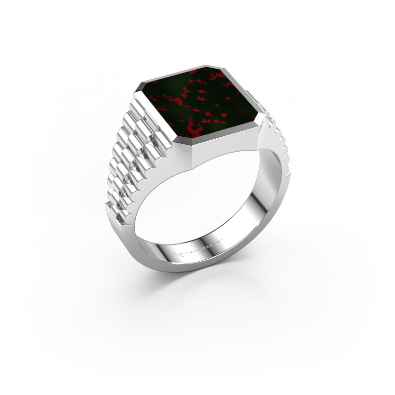 Image of Signet ring Brent 2 950 platinum Bloodstone 12x10 mm