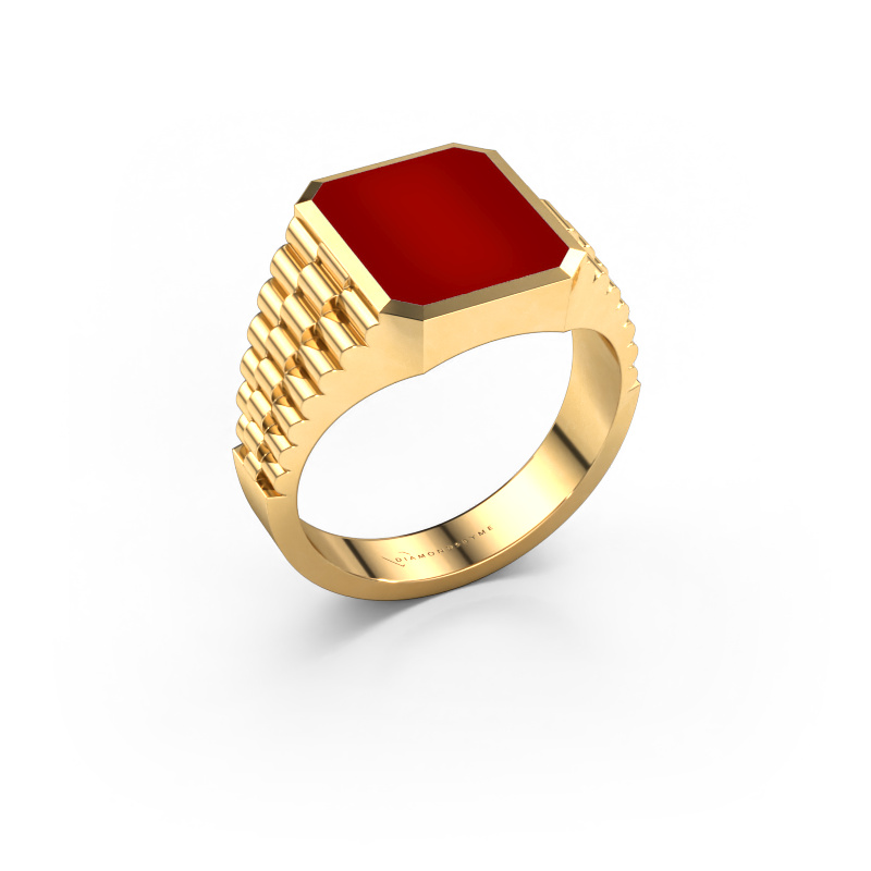 Image of Signet ring Brent 2 585 gold Carnelian 12x10 mm