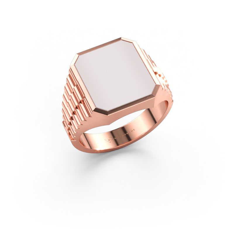Immagine di Anello chevalier Brent 3 585 oro rosa Sardonica rossa 14x12 mm