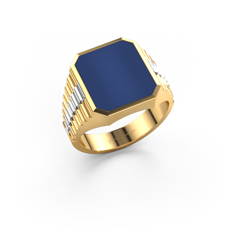 Bild von Siegelring Brent 3 585 Gold Lapislazuli 14x12 mm