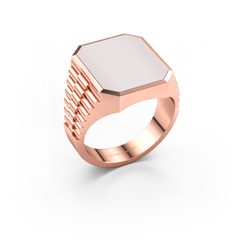 Image of Signet ring Brent 4 585 rose gold Red sardonyx 16x13 mm