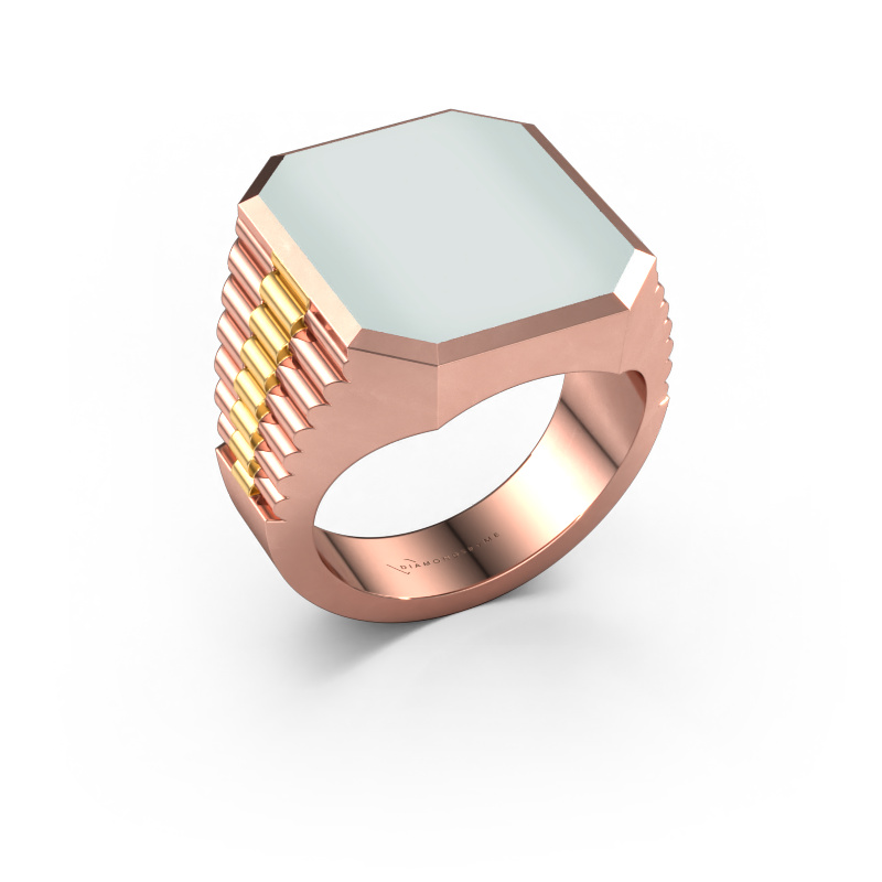 Bild von Siegelring Brent 5 585 Roségold Grüner Lagenstein 18x15 mm