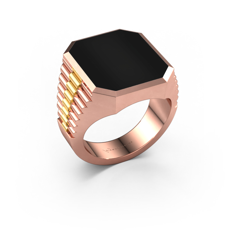 Bild von Siegelring Brent 5 585 Roségold Onyx 18x15 mm