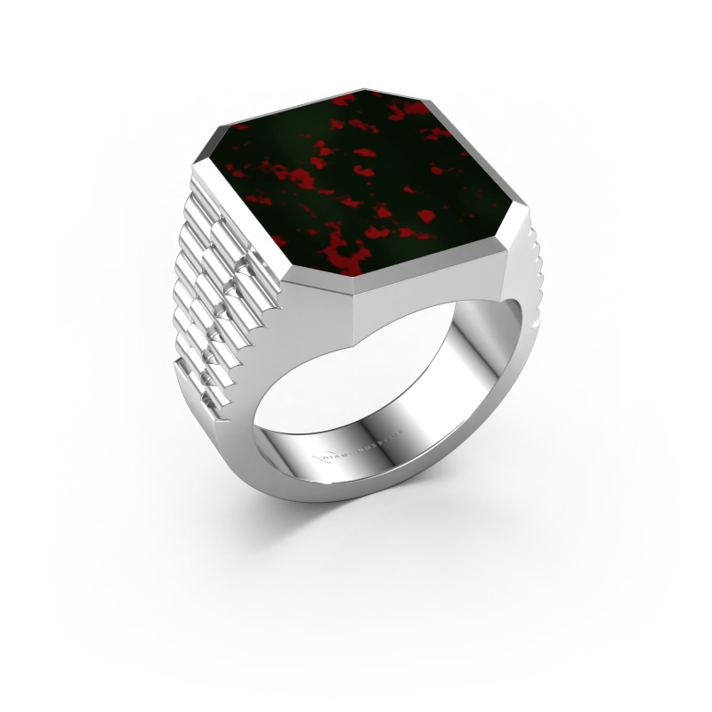 Image of Signet ring Brent 5 950 platinum Bloodstone 18x15 mm