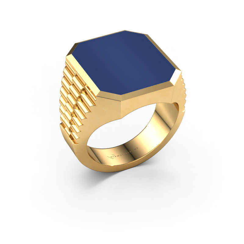Image of Signet ring Brent 5 585 gold Lapis 18x15 mm