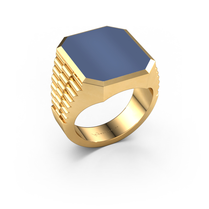 Bild von Siegelring Brent 5 585 Gold Blau Lagenstein 18x15 mm