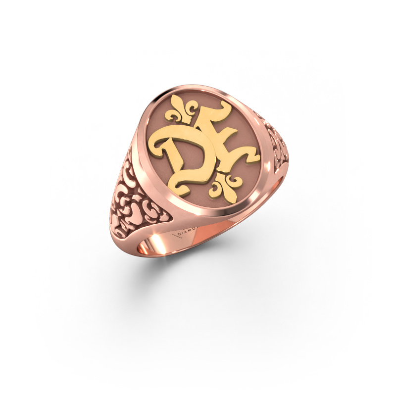 Bild von Monogramm Ring Brian 585 Roségold