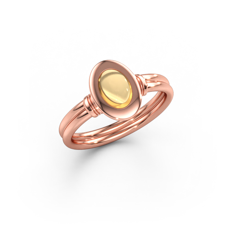 Immagine di Anello Brittni 585 oro rosa Citrino 7x5 mm