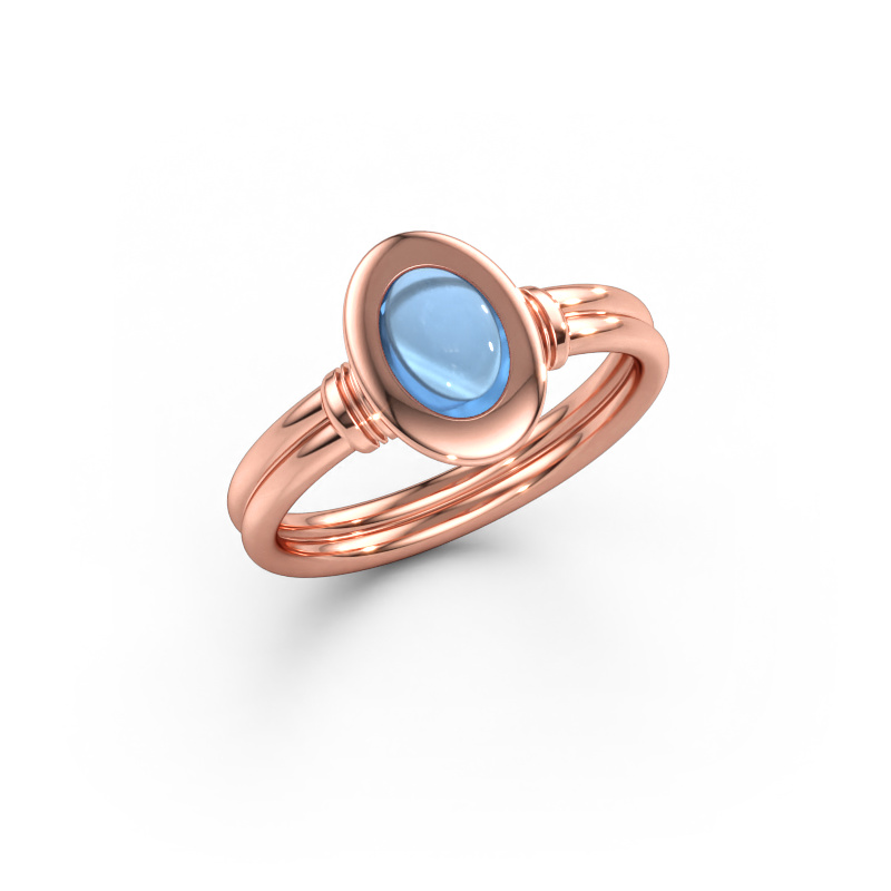 Bild av Ring Brittni 585 roséguld Blå topas 7x5 mm