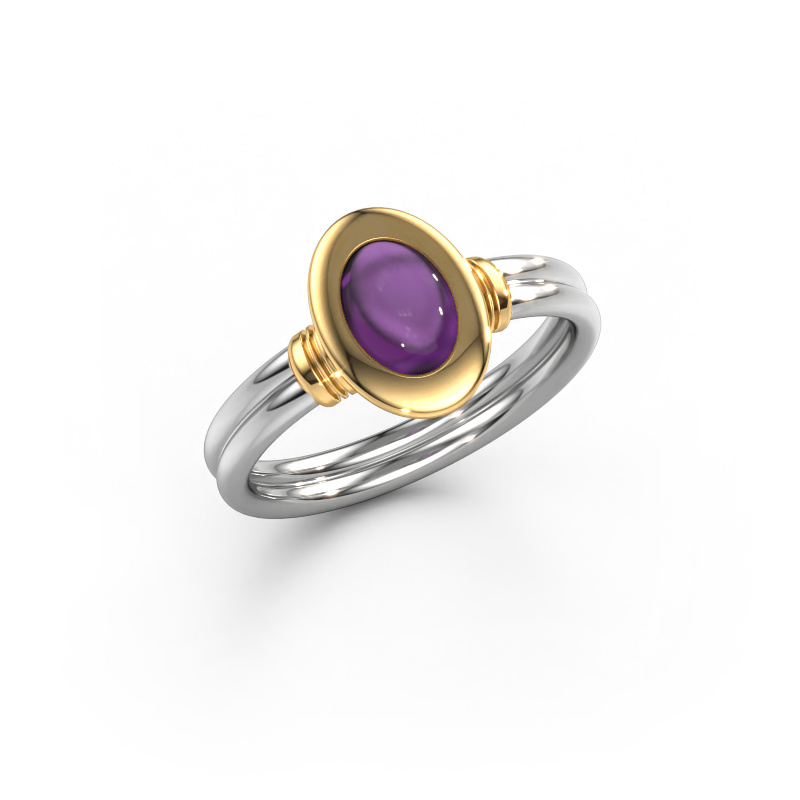 Image of Ring Brittni 585 white gold Amethyst 7x5 mm