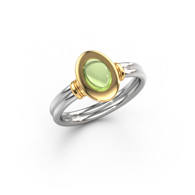 Image of Ring Brittni 585 white gold Peridot 7x5 mm
