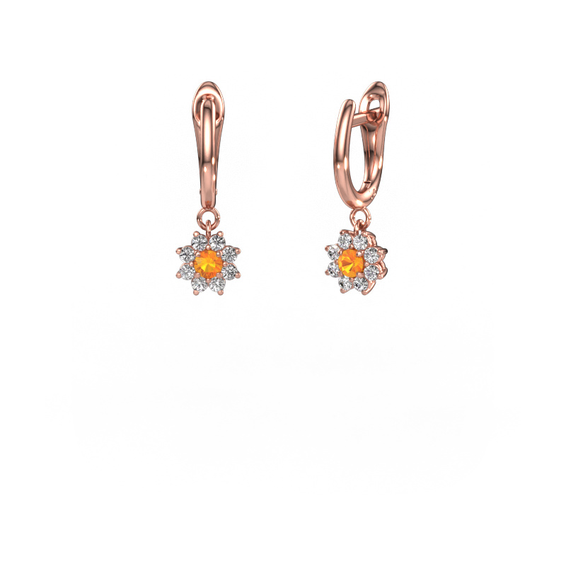 Image of Drop earrings Camille 1 585 rose gold Citrin 3 mm