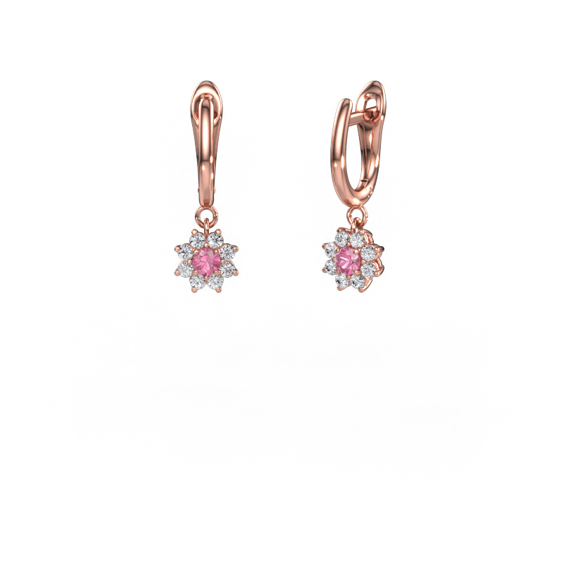 Image de Pendants d'oreilles Camille 1 585 or rose Saphir rose 3 mm