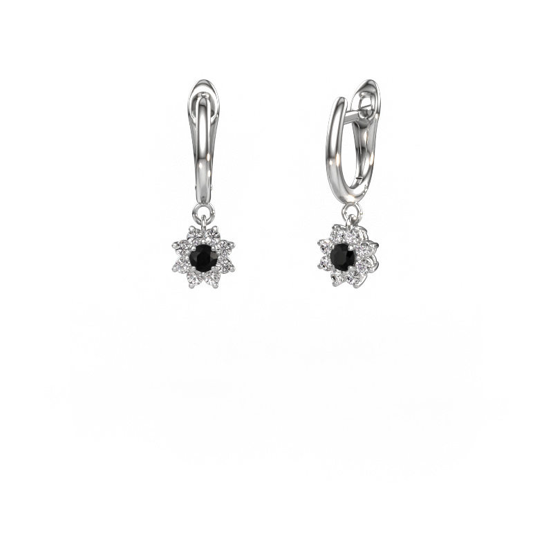 Image of Drop earrings Camille 1 950 platinum Black diamond 0.56 crt