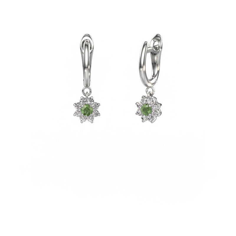 Image de Pendants d'oreilles Camille 1 950 platine Vert tourmaline 3 mm