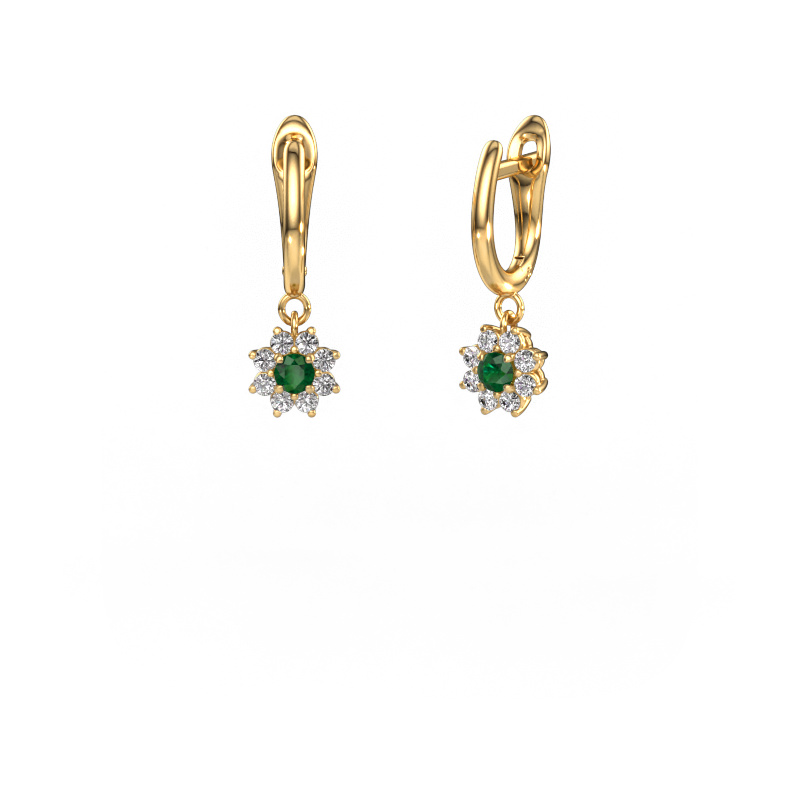 Bild von Ohrhänger Camille 1 585 Gold Smaragd 3 mm