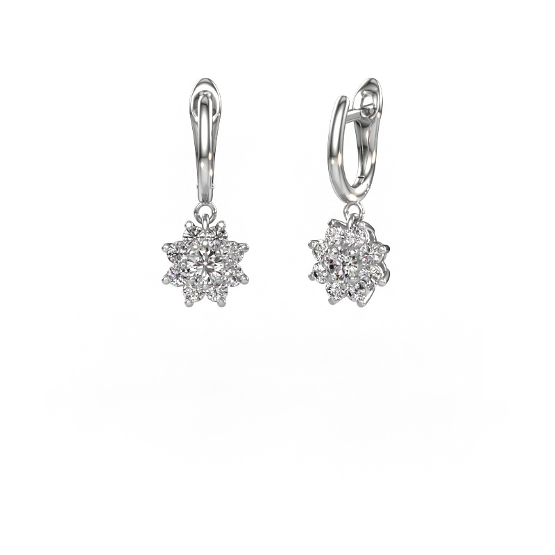 Image of Drop earrings Camille 1 585 white gold Diamond 1.38 crt