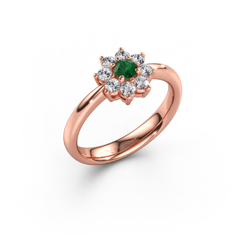 Bild av Förlovningsring Camille 1 585 roséguld Smaragd 3.4 mm
