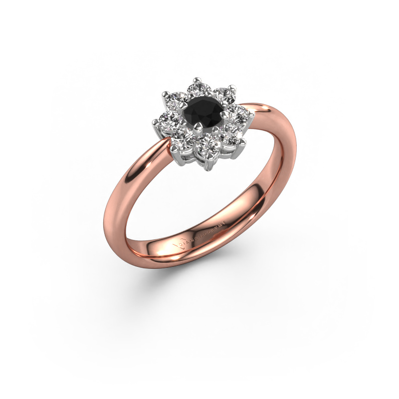 Bild von Verlobungsring Camille 1 585 Roségold Schwarz Diamant 0.54 crt