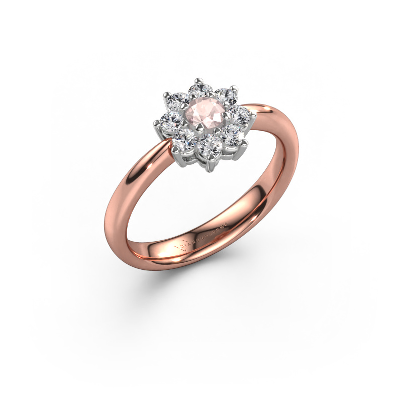 Image of Engagement ring Camille 1 585 rose gold Morganite champagne 3.4 mm