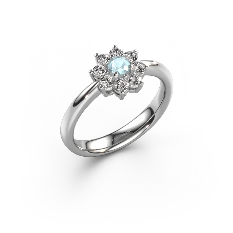 Bild von Verlobungsring Camille 1 950 Platin Aquamarin 3.4 mm