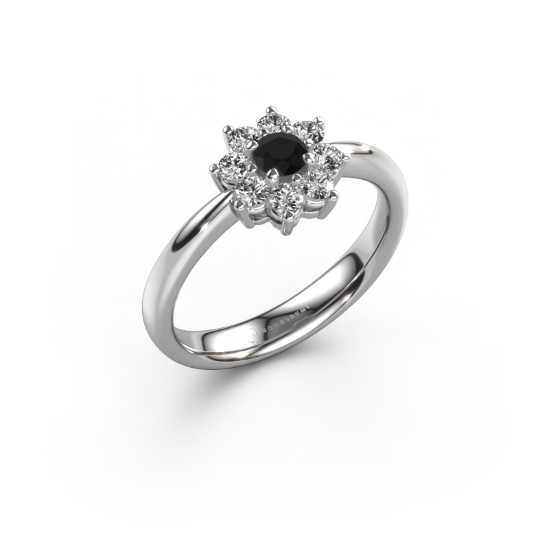 Image of Engagement ring Camille 1 585 white gold Black diamond 0.54 crt
