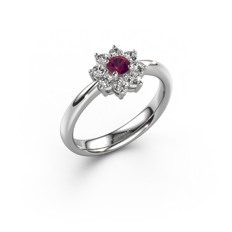 Image de Bague de fiançailles Camille 1 950 platine Rhodolite 3.4 mm
