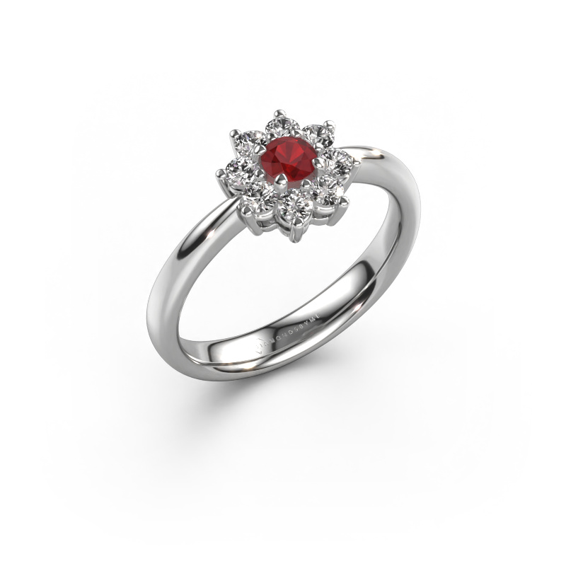 Image of Engagement ring Camille 1 950 platinum Ruby 3.4 mm