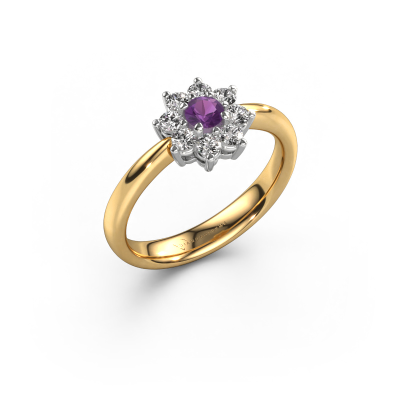 Image of Engagement ring Camille 1 585 gold Amethyst 3.4 mm