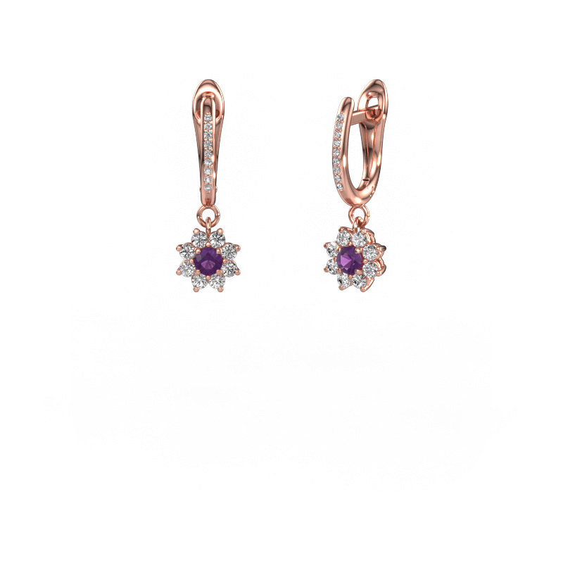 Bild von Ohrhänger Camille 2 585 Roségold Amethyst 3 mm